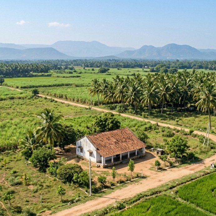 Aerial view, gated layout, Saravanampatti